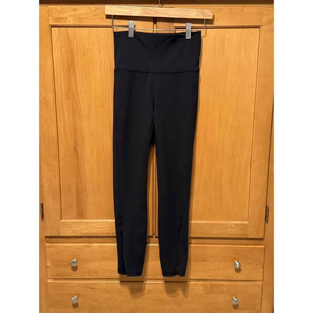 Spyder Active Womens Black leggings high-waisted design Zipper Ankle Size Small